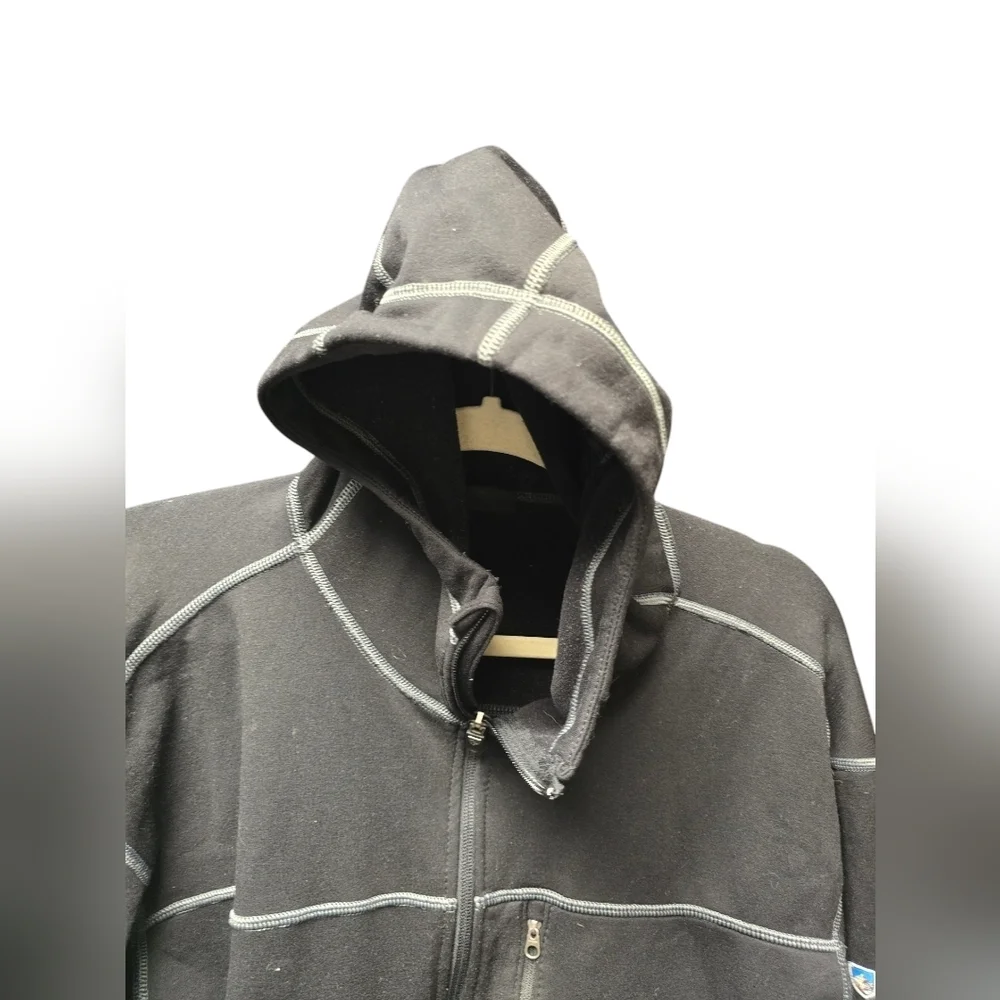 Kuhl Womens Full Zip Hooded Lightweight Jacket Black Sz XXL Fleece Lined